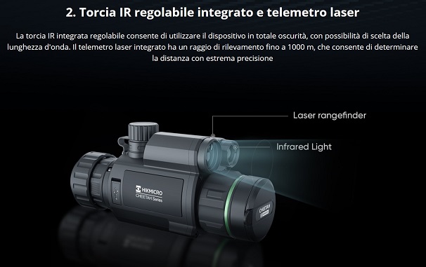 HIKMICRO CHEETAH NIGHT VISION DIGITAL CLIP-ON Torcia 850nm con Reticolo